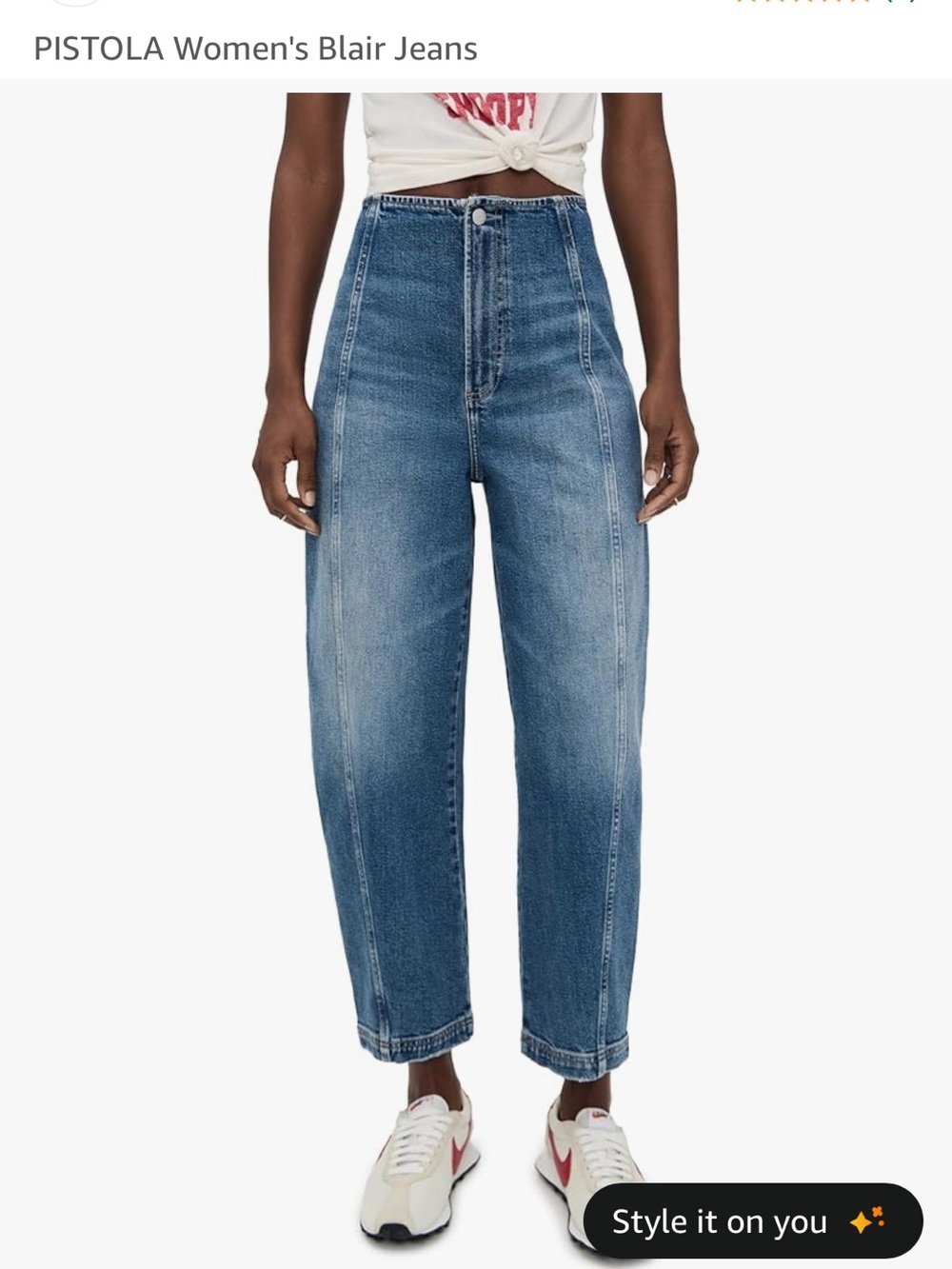 PISTOLA Blair High Rise Seamed Barrel Jean, sz 30